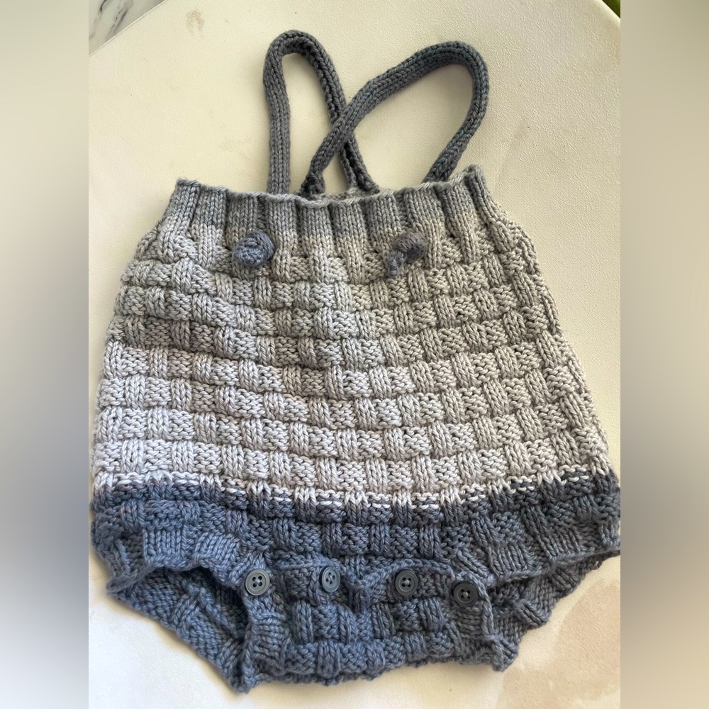 Hand knitted baby romper 18-24m